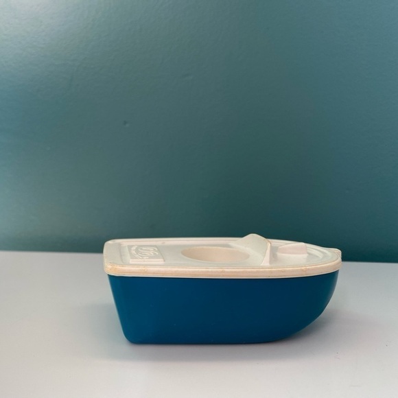 VINTAGE fisher price little people small dinghy boat blue & white plastic - Picture 3 of 10